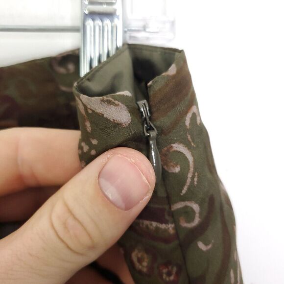 Lauren Ralph Lauren Skirt Womens 12P Silk Paisley Grunge Pleated Goblincore - Picture 5 of 8